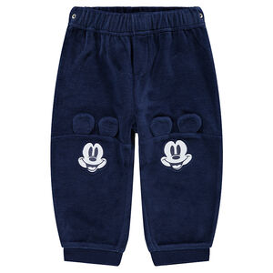 Pijama de terciopelo con rayas que contrastan y Mickey ©Disney bordado  