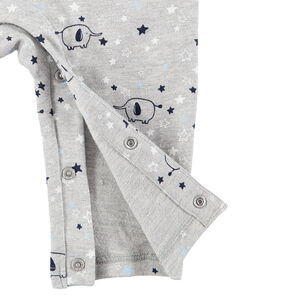 Mono largo de punto con elefantes estampados 