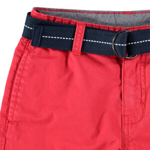 Bermudas lisas de tela y cinturón desmontable 