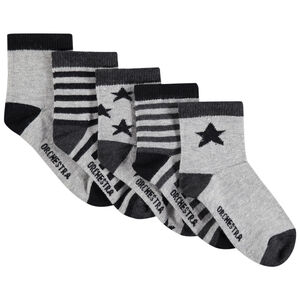 Juego de 5 pares de calcetines a juego con estrellas/rayas de jacquard 