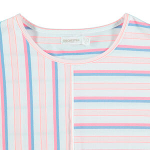 Júnior - Camiseta de manga corta de rayas que contrastan 