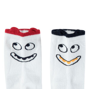 Juego de 2 pares de calcetines altos con personaje de jacquard y acanalado de fantasía 