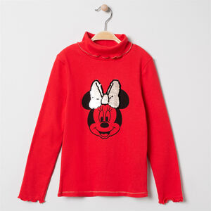 Sous-pull col roulé print Minnie Disney avec noeud en sequins 