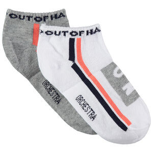Júnior - Juego de 2 pares de calcetines cortos con motivos de estilo deportivo 