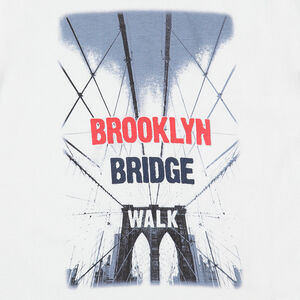 Camiseta de manga corta de punto y estampado de fantasía 