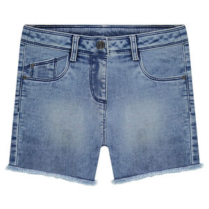 Júnior - Pantalón corto vaquero efecto gastado  Main Júnior - Pantalón corto vaquero efecto gastado