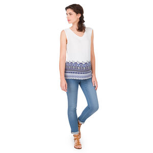Top de grossesse sans manches avec motif ethnique 