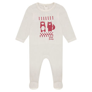 Pijama de terciopelo con animales del bosque estampados 