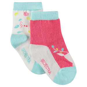 Juego de 2 pares de calcetines variados con motivo de fantasía 