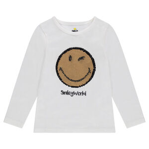 Camiseta de manga larga de punto con ©Smiley de lentejuelas mágicas 