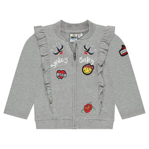 Chaqueta de felpa con volantes y parches ©Smiley 