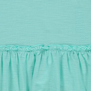 Camiseta de manga corta de punto slub con forma recta con volantes 