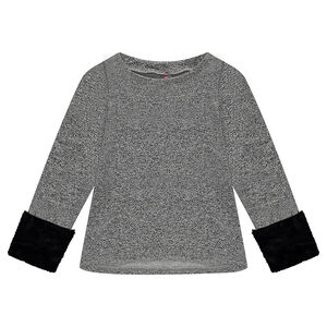 Júnior - Sudadera de muletón asargado con apliques de pelo falso 
