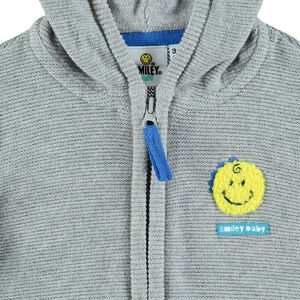 Chaqueta con capucha de algodón de fantasía con rayas y parche ©Smiley 