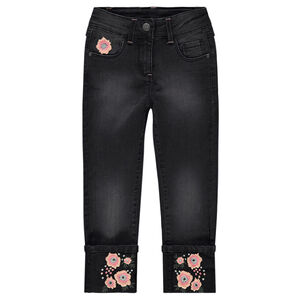 Vaqueros de efecto desgastado con flores bordadas  Main Vaqueros de efecto desgastado con flores bordadas