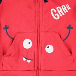 Chándal de felpa bicolor con monstruos estampados 