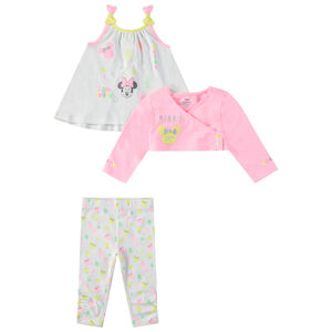 Conjunto con túnica de tirantes, torera y leggings estampados de Minnie ©Disney 