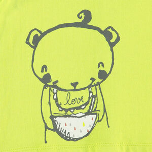 Camiseta de manga larga de punto con osito estampado 