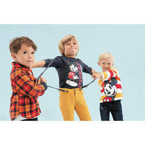 Camiseta de manga larga de punto jaspeado y estampado de Mickey Disney 