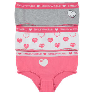 Pack de 3 culottes de algodón estampados ®Smiley  Main Pack de 3 culottes de algodón estampados ®Smiley