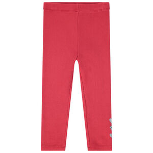 Leggings rojos con corazones estampados 