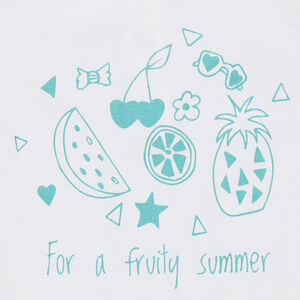 Camiseta de manga corta de punto con frutas estampadas 