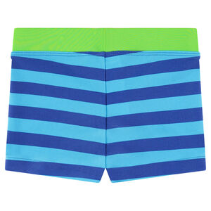 Boxer de baño de rayas con cintura que contrasta 