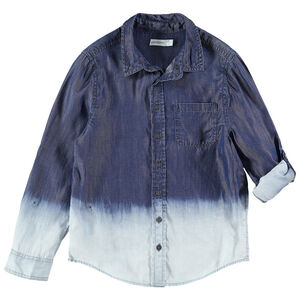 Júnior - Camisa de manga larga con efecto tie and dye y bolsillo 