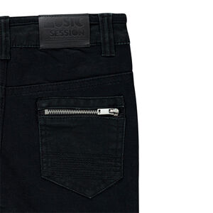Pantalón recto liso con bolsillos con cremallera 