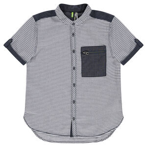 Júnior - Camisa de cuadros all over con detalles de cambray 