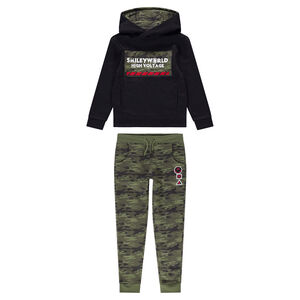 Júnior - Chándal de felpa con sudadera estampada y pantalón militar all-over ©Smiley 