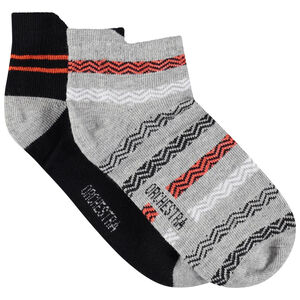 Juego de 2 pares de calcetines variados con rayas gráficas 