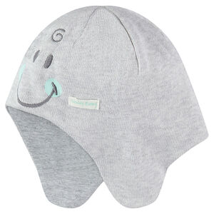 Gorro de punto con forro de tela con detalles bordados Smiley Baby  