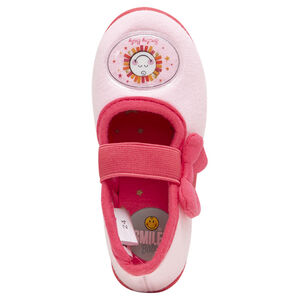 Pantuflas tipo merceditas con parche SmileyWorld y lazo 