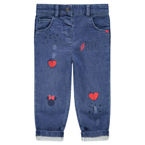 Vaqueros con efecto desgastado, corazones y Minnie  ©Disney 