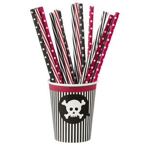 x 20 pajitas de cumpleaños Pirata de plástico 