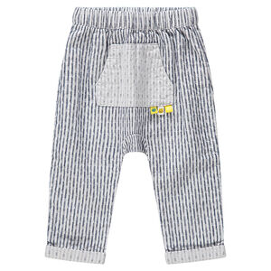Pantalón de rayas verticales de fantasía y bolsillo de canguro 