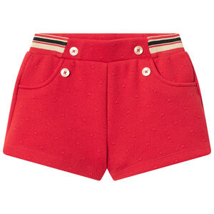 Pantalón corto con estrellas jacquard y botones fantasía   