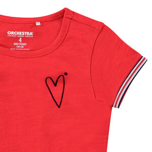 Camiseta de punto rojo con corazón y estrellas  Main Camiseta de punto rojo con corazón y estrellas