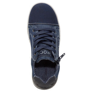 Zapatillas bajas de tela con cordones y cremallera lateral 