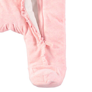 Mono de terciopelo con estampado de Smiley y volantes 