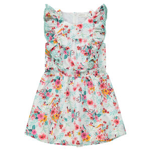 Vestido de manga con volantes y flores all over  Main Vestido de manga con volantes y flores all over