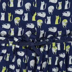 Robe manches longues avec chats imprimés all-over 