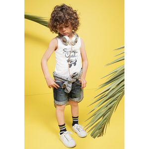 Camiseta de punto con mensaje estampado 