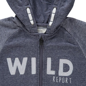 Júnior - Chaqueta de felpa con capucha e inscripciones bordadas 