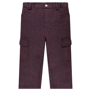 Pantalón de algodón de fantasía con bolsillos con solapa 