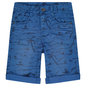 Bermudas de sarga con estampado all-over. 