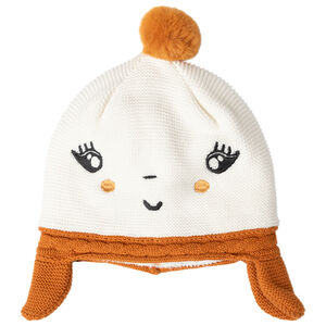 Gorro de punto forro de sherpa con detalles bordados 