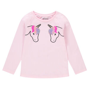 Camiseta de manga larga de punto con unicornios bordados y lentejuelas mágicas  Main Camiseta de manga larga de punto con unicornios bordados y lentejuelas mágicas