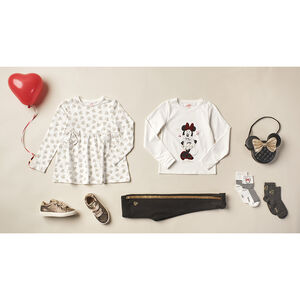 Pack de 2 pares de calcetines de rayas, lisas con  motivo  Minnie Disney 